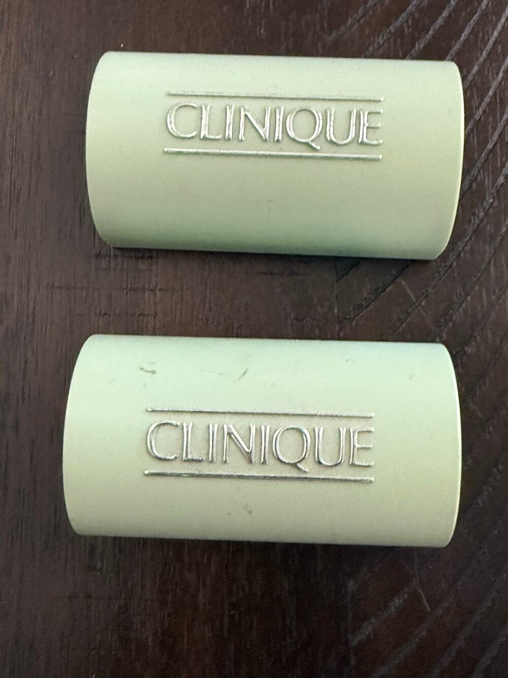 Vintage Clinique Travel Size Facial Soap Holders Set of 2 Mint Green Cases